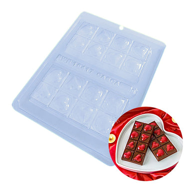 Detailed Heart Bar 3-Part Chocolate Mold (BWB)